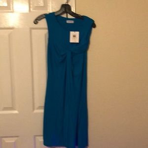 Blue casual dress.